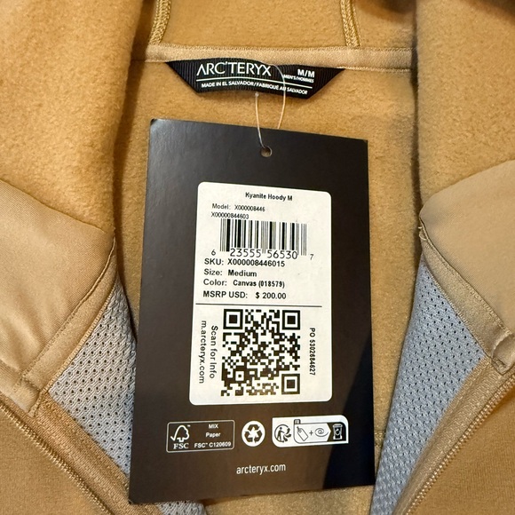 NWT Arc’teryx Men’s size Medium Kyanite Hoody Fleece Jacket. - Picture 5 of 12